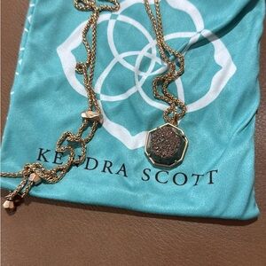 Kendra Scott Gold Hexagon Pendant Necklace